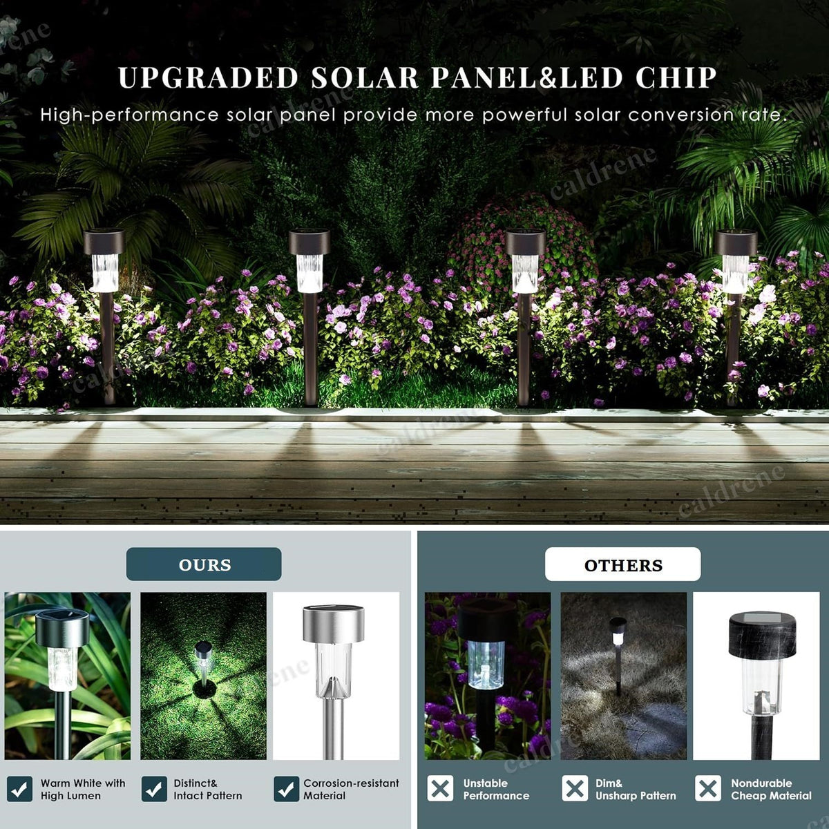Solar Garden Pathway Lights, Waterproof, 10 Pack – view 4