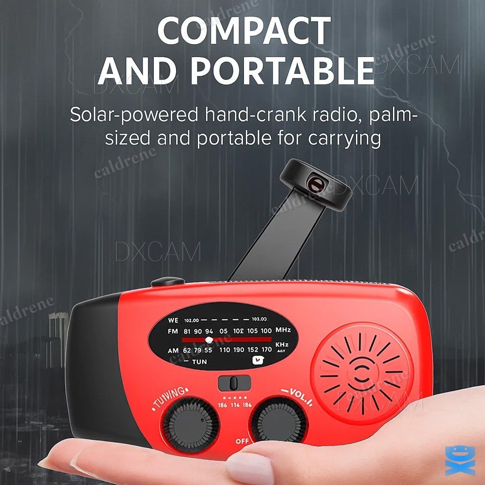 Solar Hand Crank Emergency Radio with LED Flashlight – view 3
