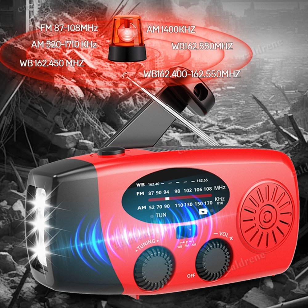 Solar Hand Crank Emergency Radio with LED Flashlight – view 4