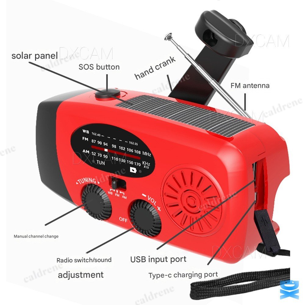 Solar Hand Crank Emergency Radio with LED Flashlight – view 5
