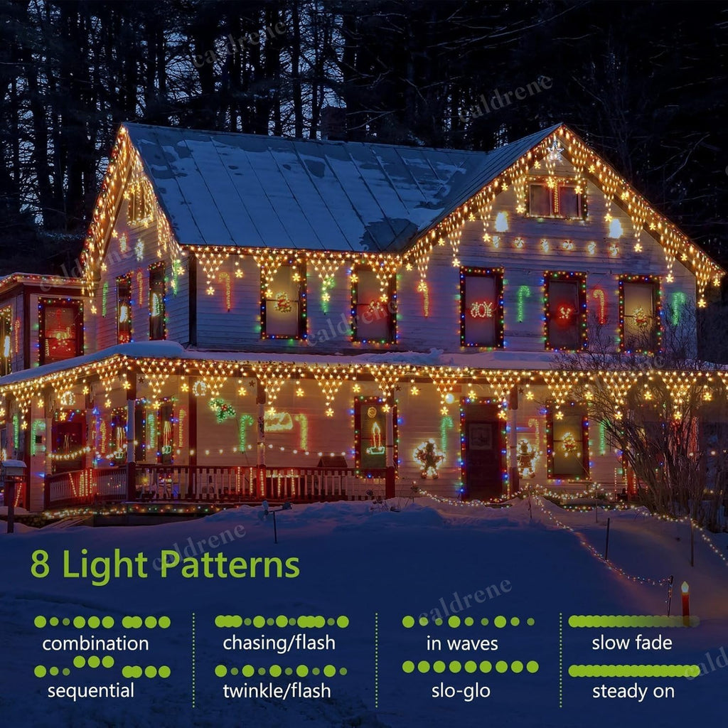 Solar Icicle Waterfall Christmas Lights for Outdoor – view 10