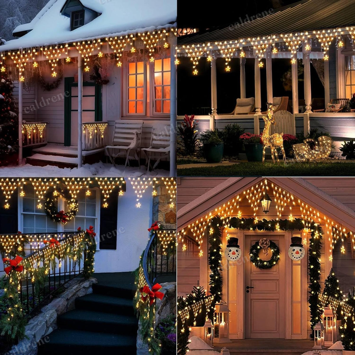 Solar Icicle Waterfall Christmas Lights for Outdoor – view 3
