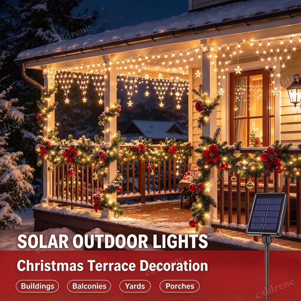 Solar Icicle Waterfall Christmas Lights for Outdoor – view 6