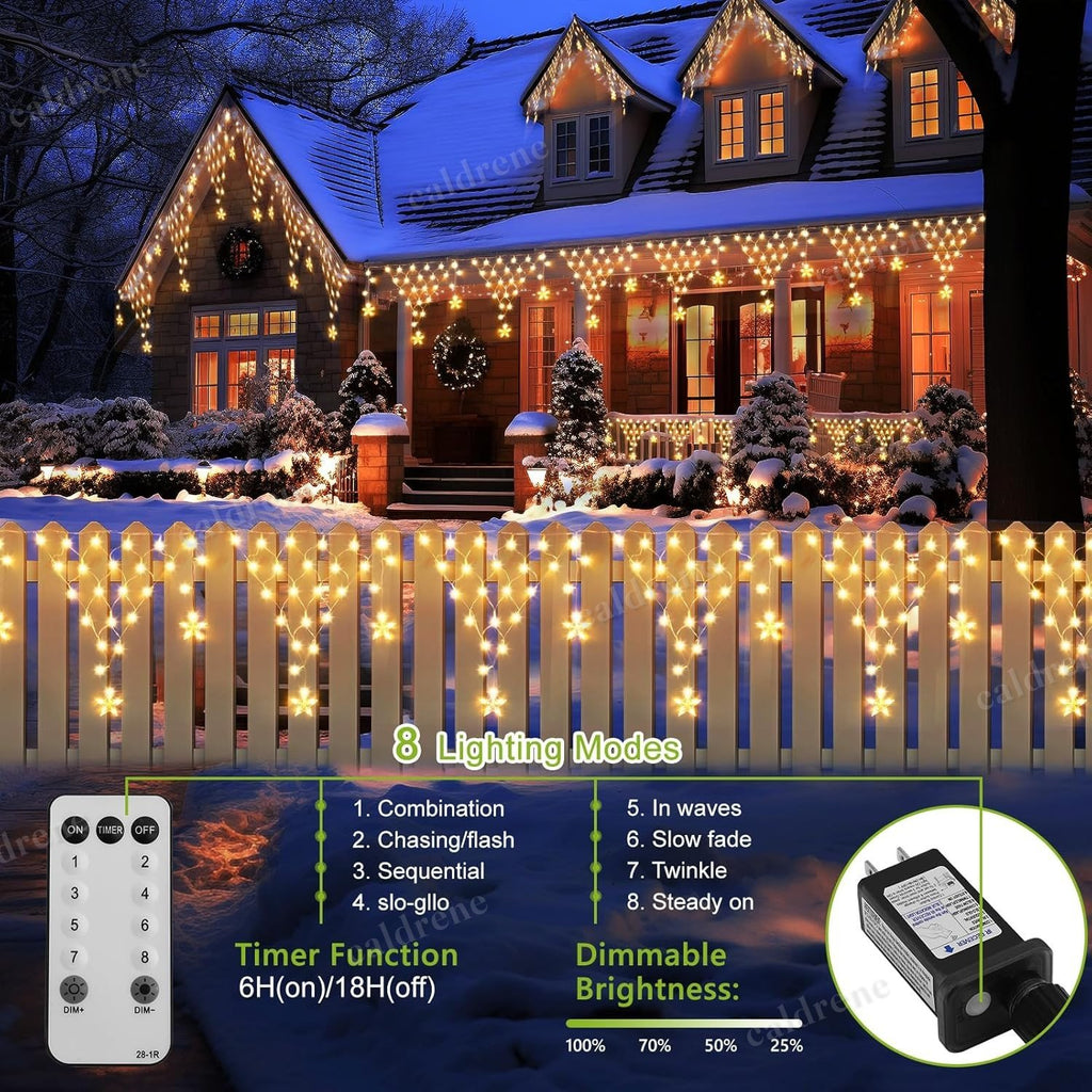 Solar Icicle Waterfall Christmas Lights for Outdoor – view 7