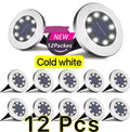 Solar In-Ground Disk Lights, 12 Pack
