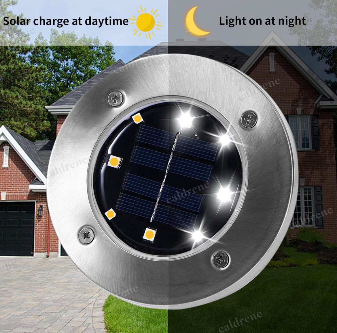 Solar In-Ground Disk Lights, 12 Pack – view 2