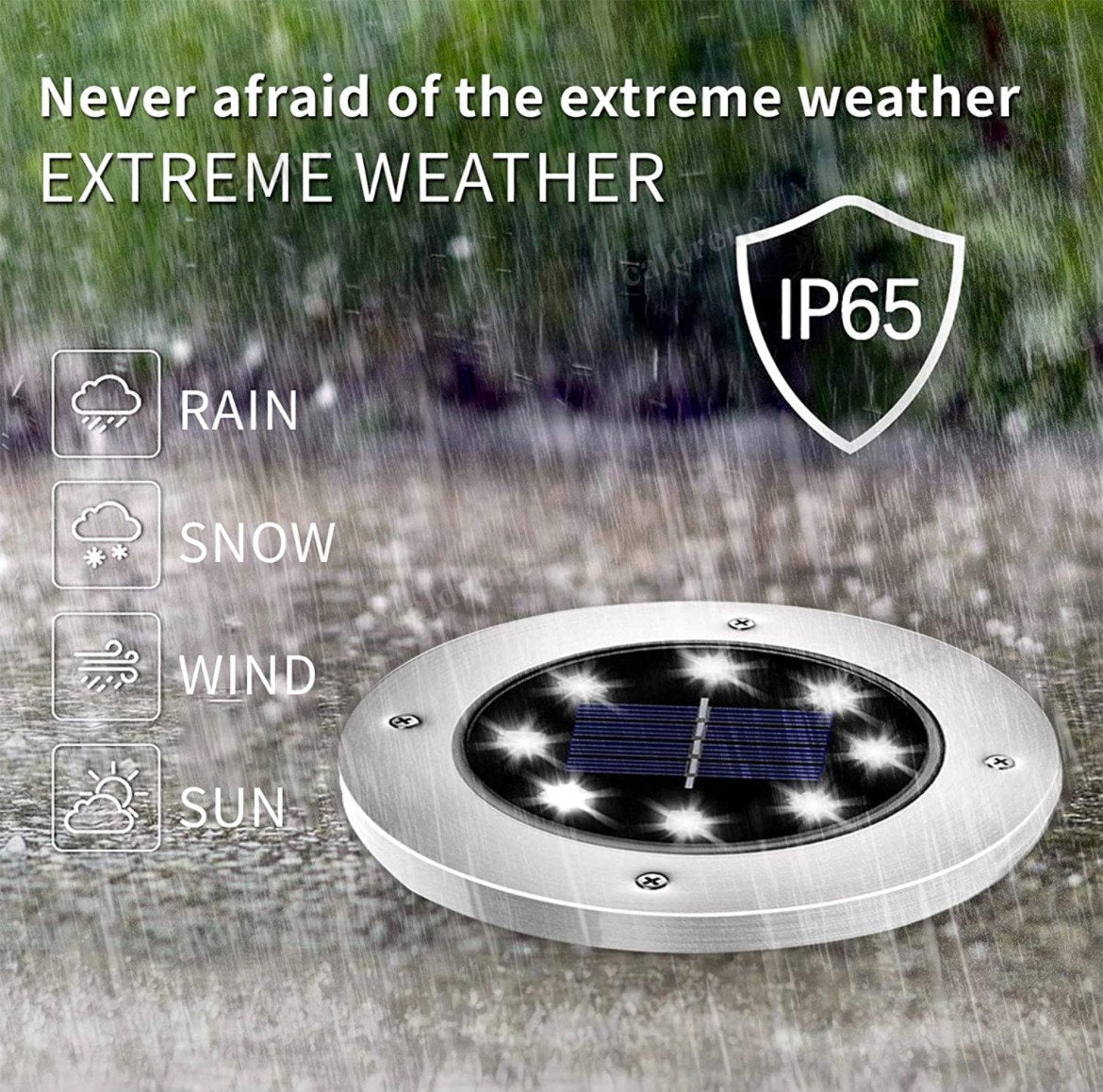 Solar In-Ground Disk Lights, 12 Pack – view 3