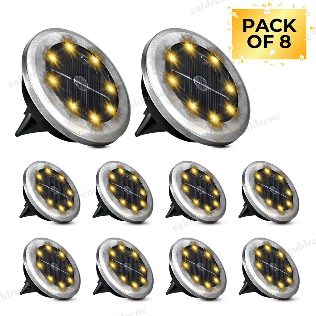 Solar In-Ground Disk Lights for Lawn and Pathway, 8–12 Pack – view 2