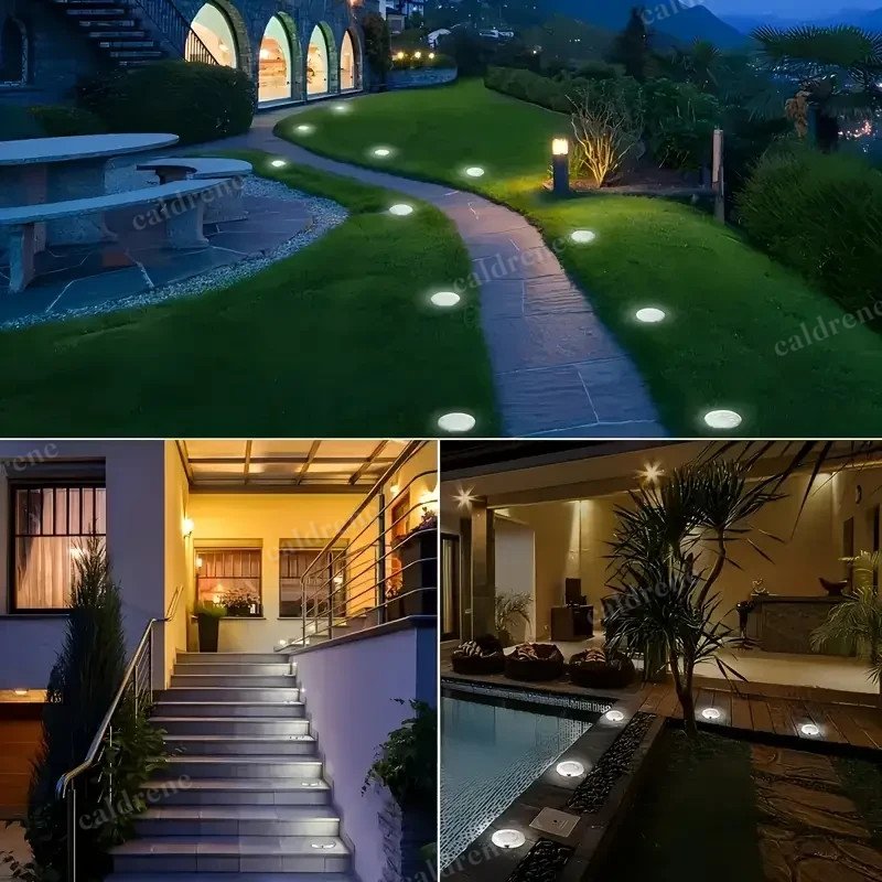 Solar In-Ground Disk Lights for Lawn and Pathway, 8–12 Pack – view 6