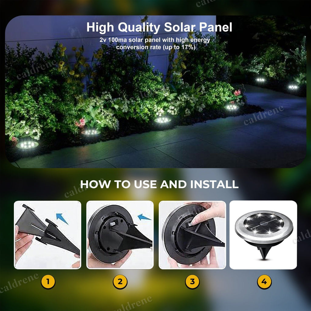 Solar In-Ground Disk Lights for Lawn and Pathway, 8–12 Pack – view 8