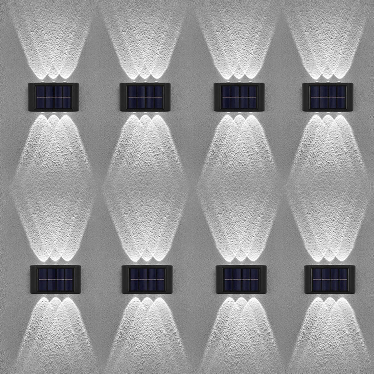 Solar LED Fence Lights, Dusk to Dawn, 8 Pack