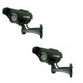 Solar Powered Dummy Security Camera with Record Light, 2 Pack