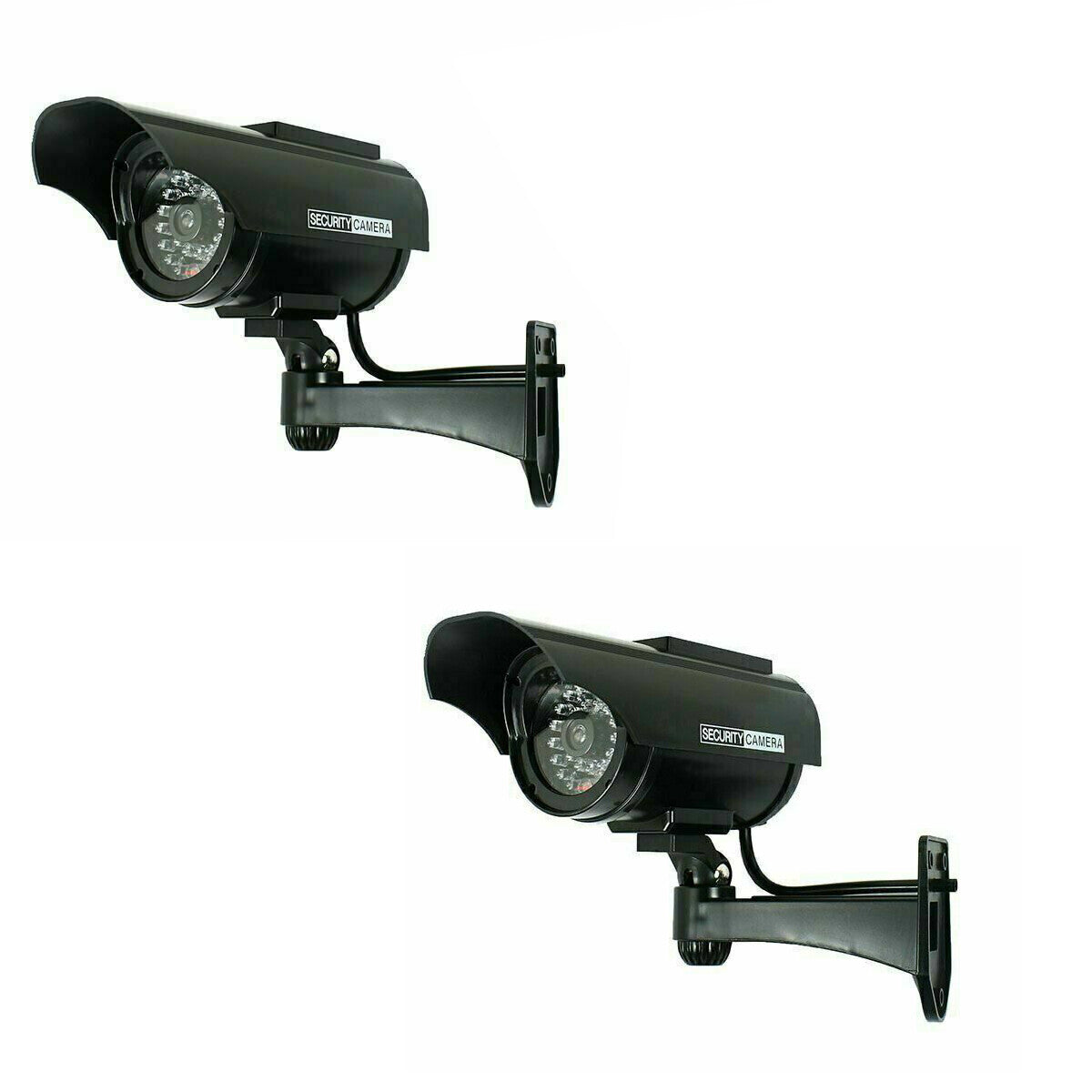 Solar Powered Dummy Security Camera with Record Light, 2 Pack