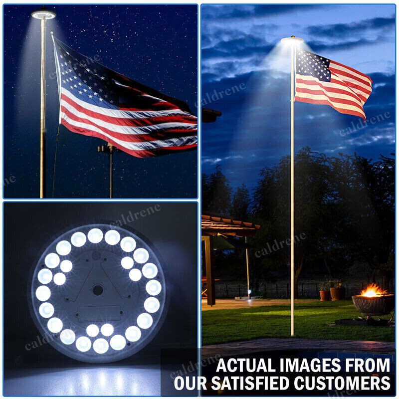 Solar Powered Flag Pole Light, 26 LED, Auto On, Waterproof – view 6