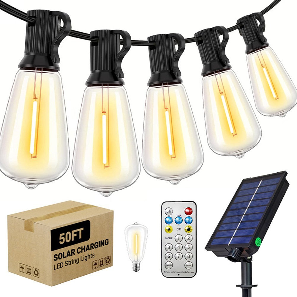 Solar Powered ST38 LED String Lights, Outdoor Waterproof