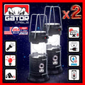 Solar Rechargeable LED Camping Lantern Flashlight, 2 Pack