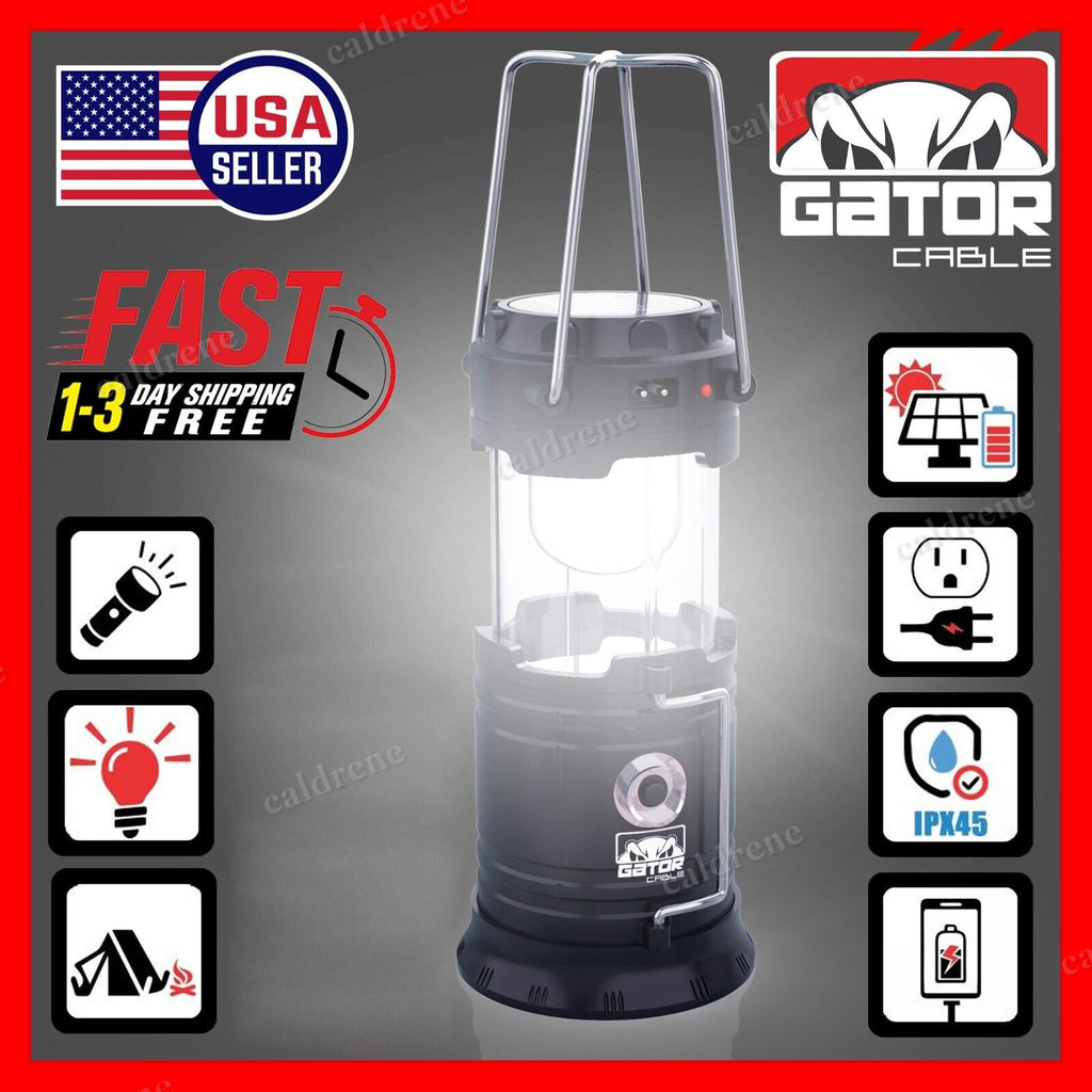 Solar Rechargeable LED Camping Lantern Flashlight, 2 Pack – view 7