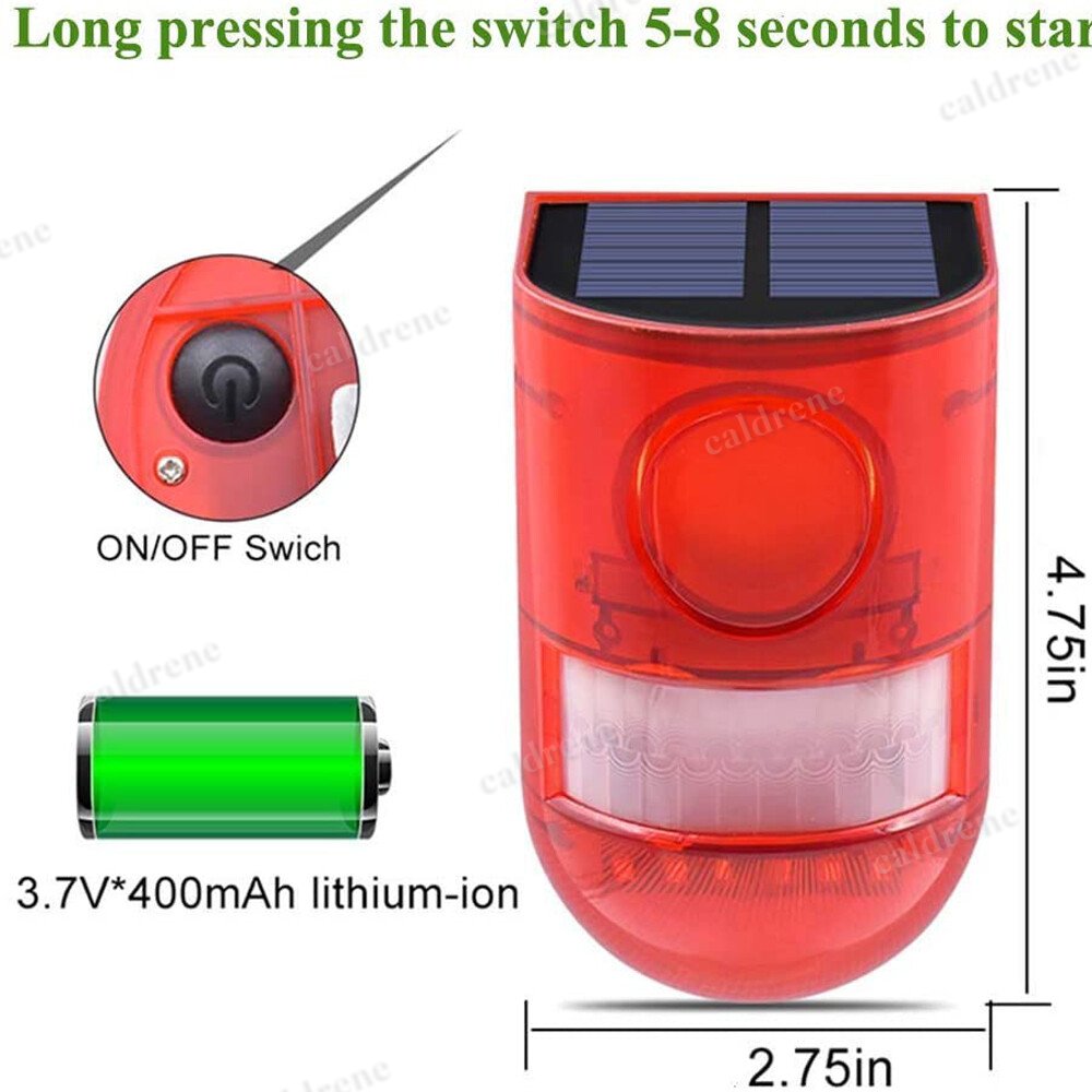 Solar Strobe Alarm Light with Wireless Motion Sensor – view 9