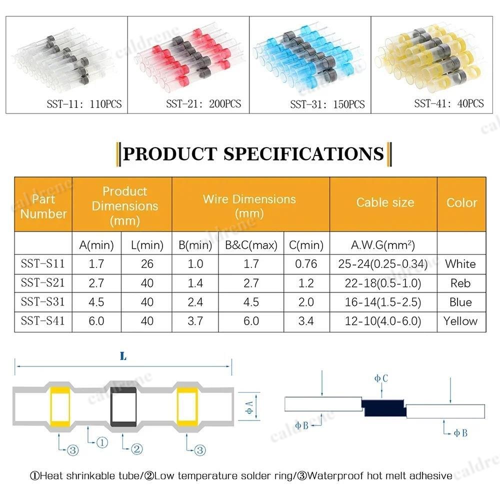 Solder Seal Wire Connector Kit, 500 Pieces – view 2