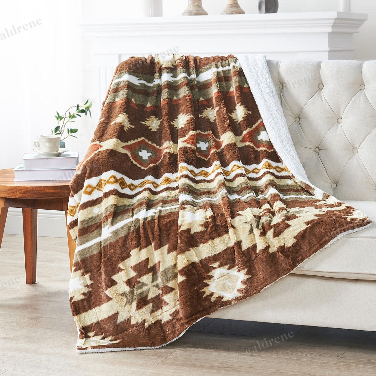 Southwest Sherpa Fleece Throw Blanket – view 3