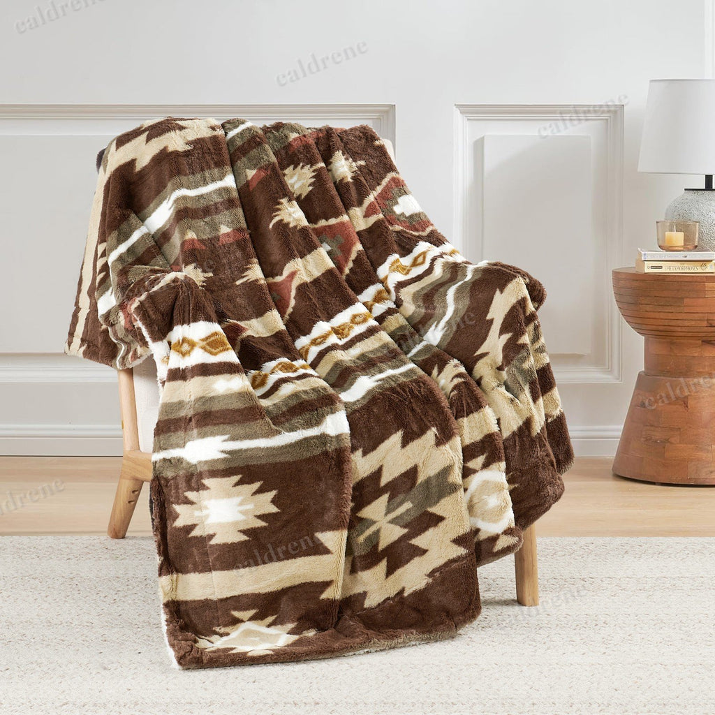 Southwest Sherpa Fleece Throw Blanket – view 4