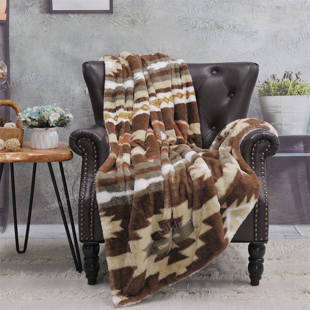 Southwest Sherpa Fleece Throw Blanket – view 5