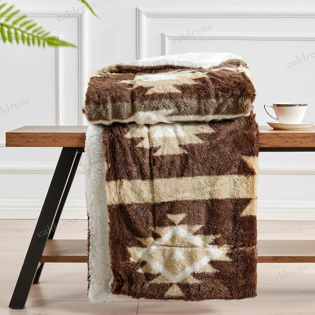 Southwest Sherpa Fleece Throw Blanket – view 7