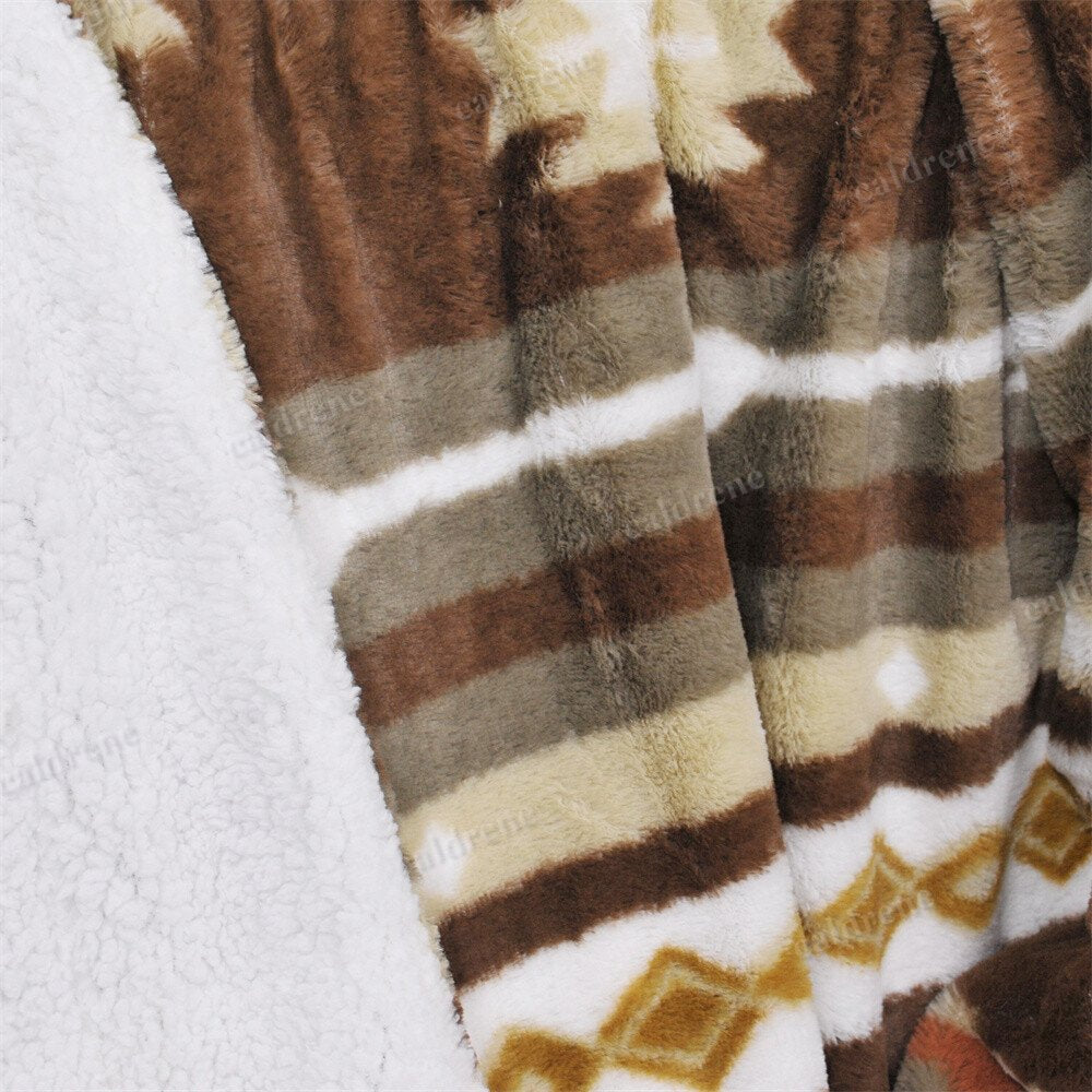 Southwest Sherpa Fleece Throw Blanket – view 8
