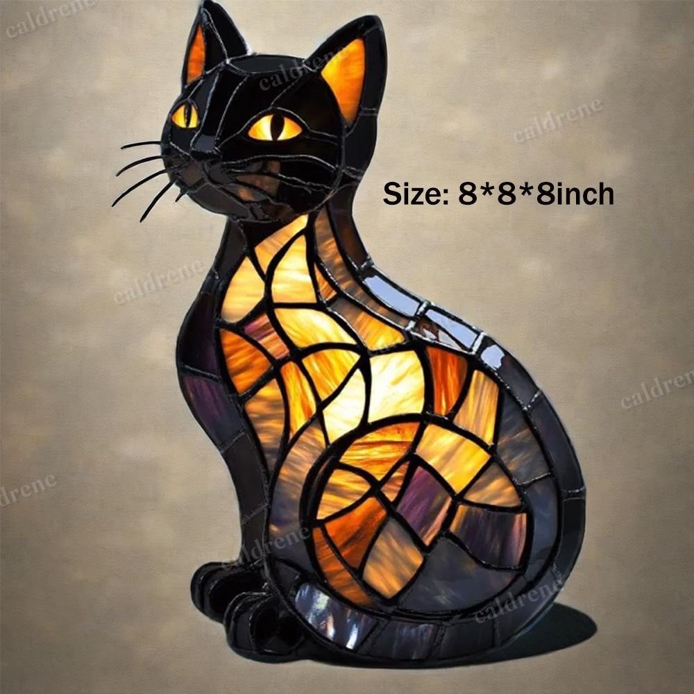 Stained Glass Cat Lamp for Cozy Home Decor – view 2