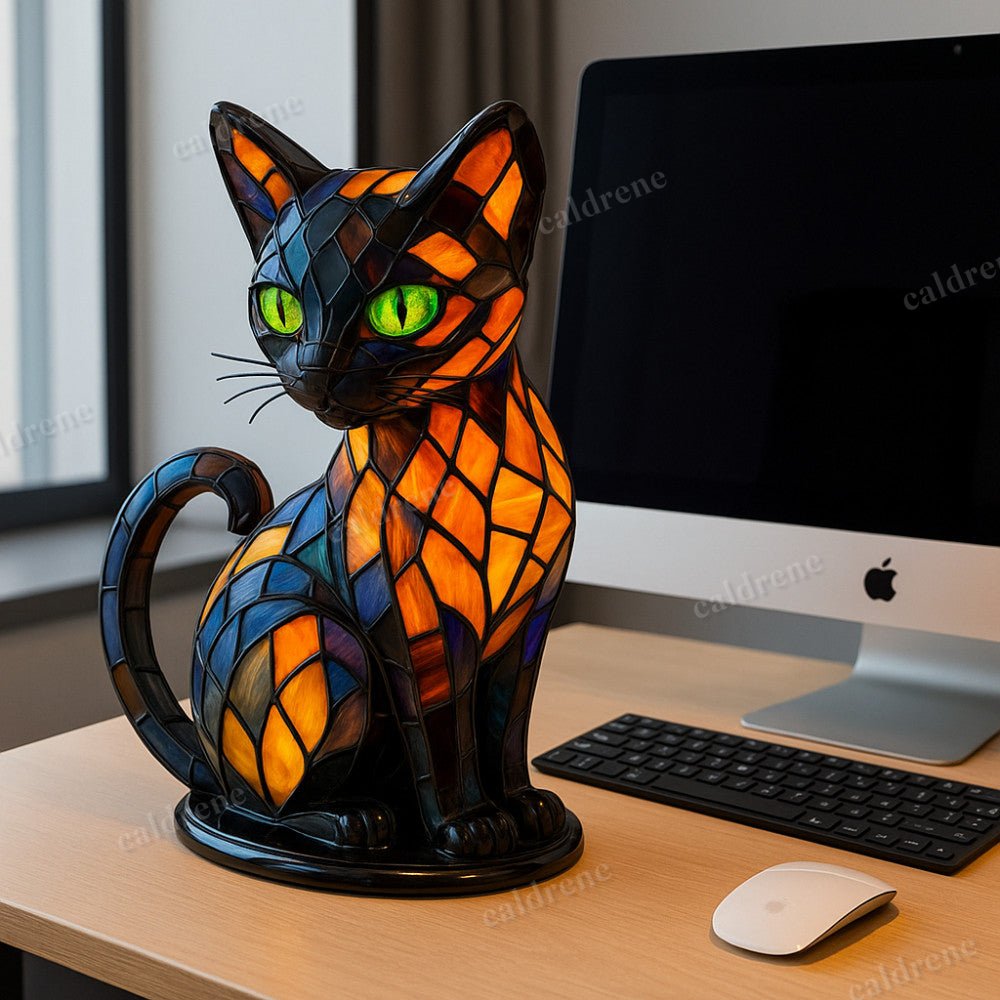 Stained Glass Cat Lamp for Cozy Home Decor – view 3