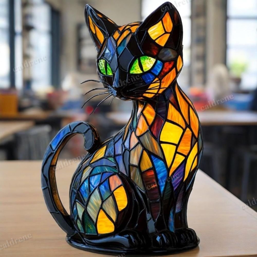 Stained Glass Cat Lamp for Cozy Home Decor – view 5