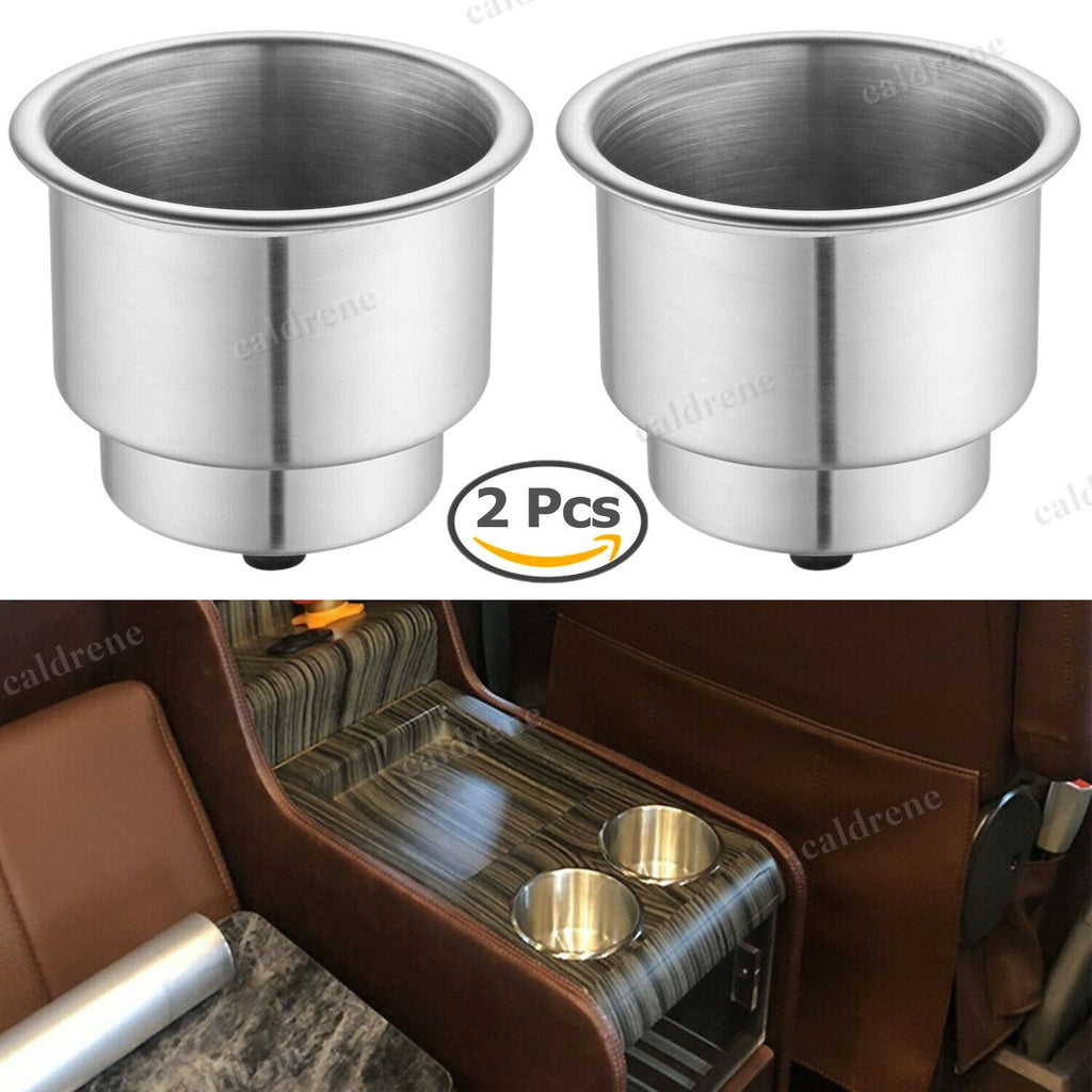 Stainless Steel Cup Holders with Drain, 2 Pack – view 2