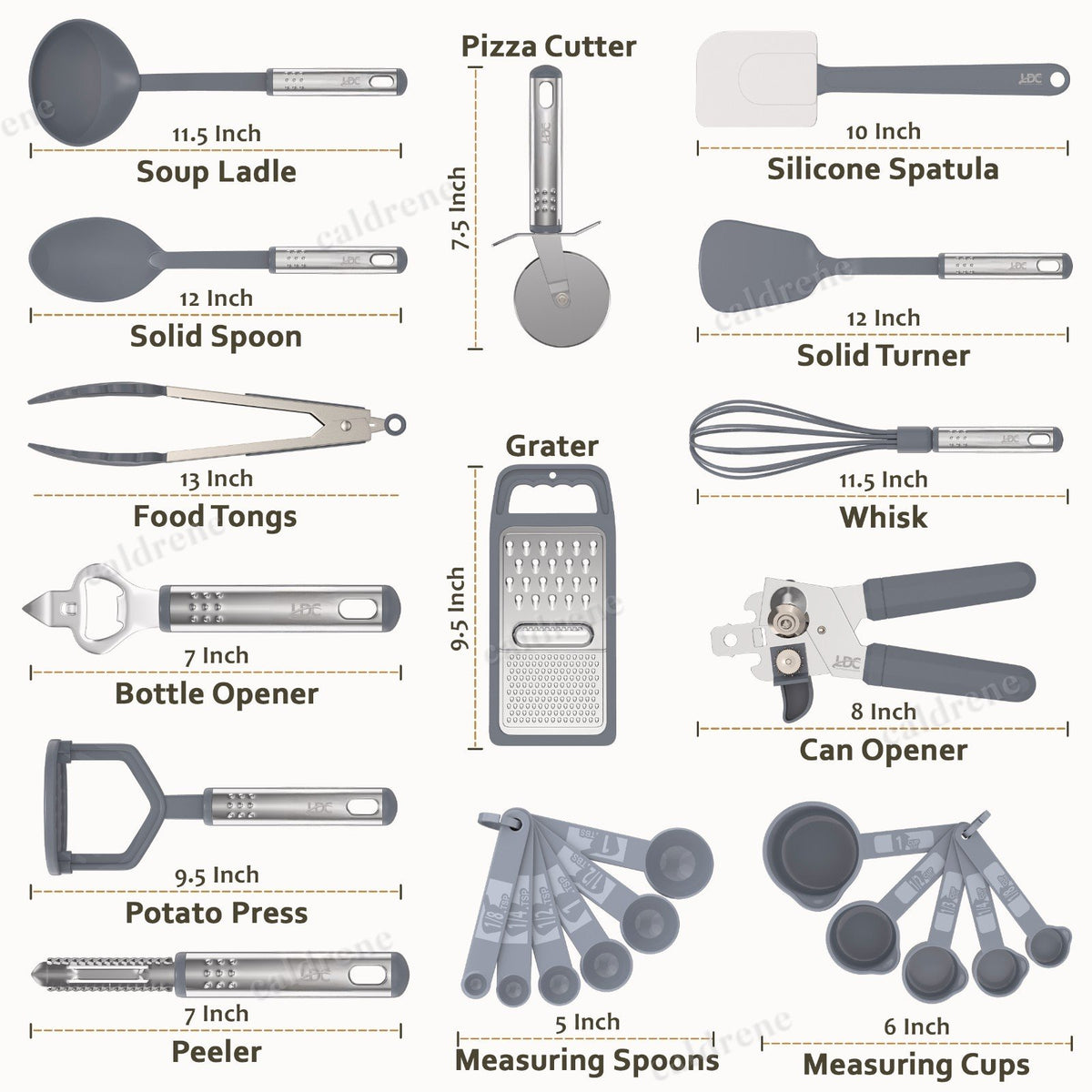 Stainless Steel Kitchen Utensil Set, 23 Pieces – view 4