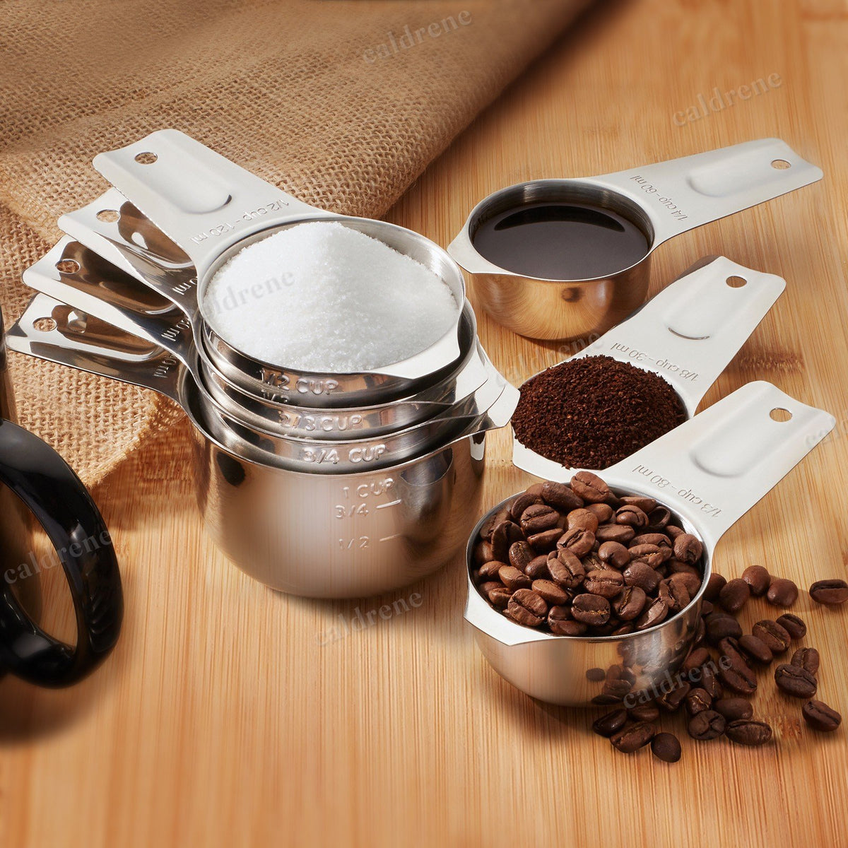 Stainless Steel Measuring Cups, 7 Piece – view 5