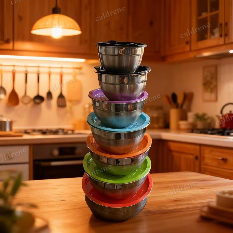 Stainless Steel Mixing Bowls with Lids, 7 Piece Set – view 4