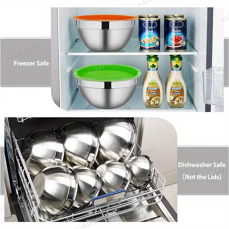 Stainless Steel Mixing Bowls with Lids, 7 Piece Set – view 6