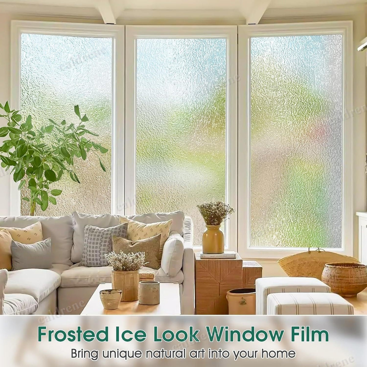 Static Cling Water Ripple Window Film for Privacy and UV Protection – view 2