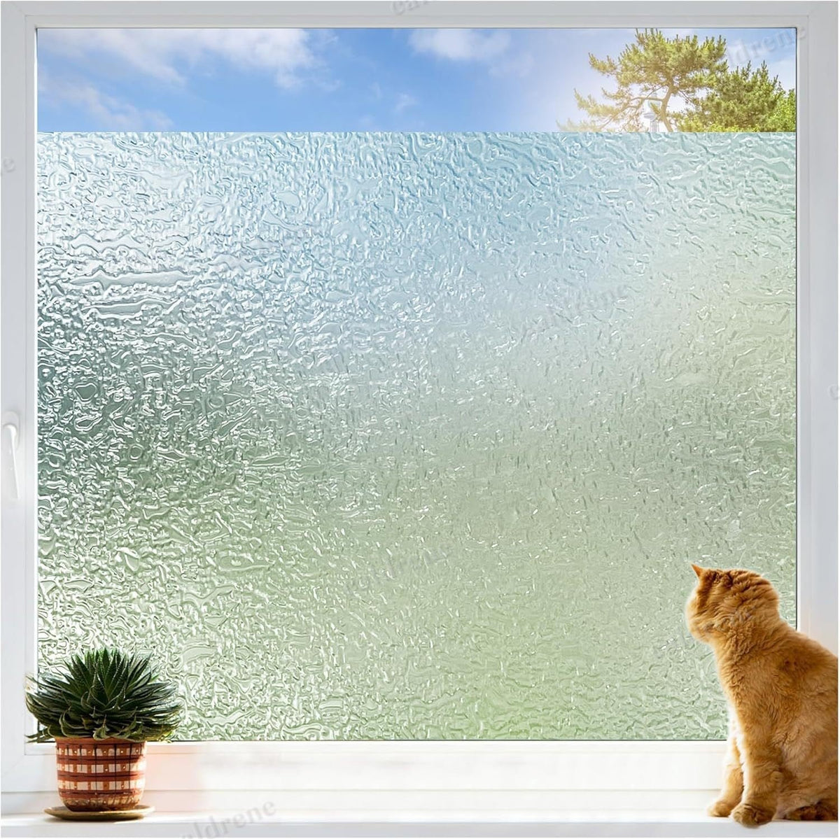 Static Cling Water Ripple Window Film for Privacy and UV Protection – view 4