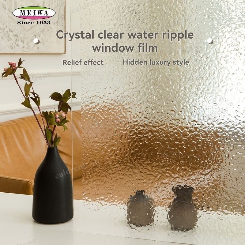 Static Cling Water Ripple Window Film for Privacy and UV Protection – view 5