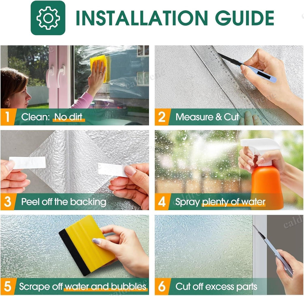 Static Cling Water Ripple Window Film for Privacy and UV Protection – view 6