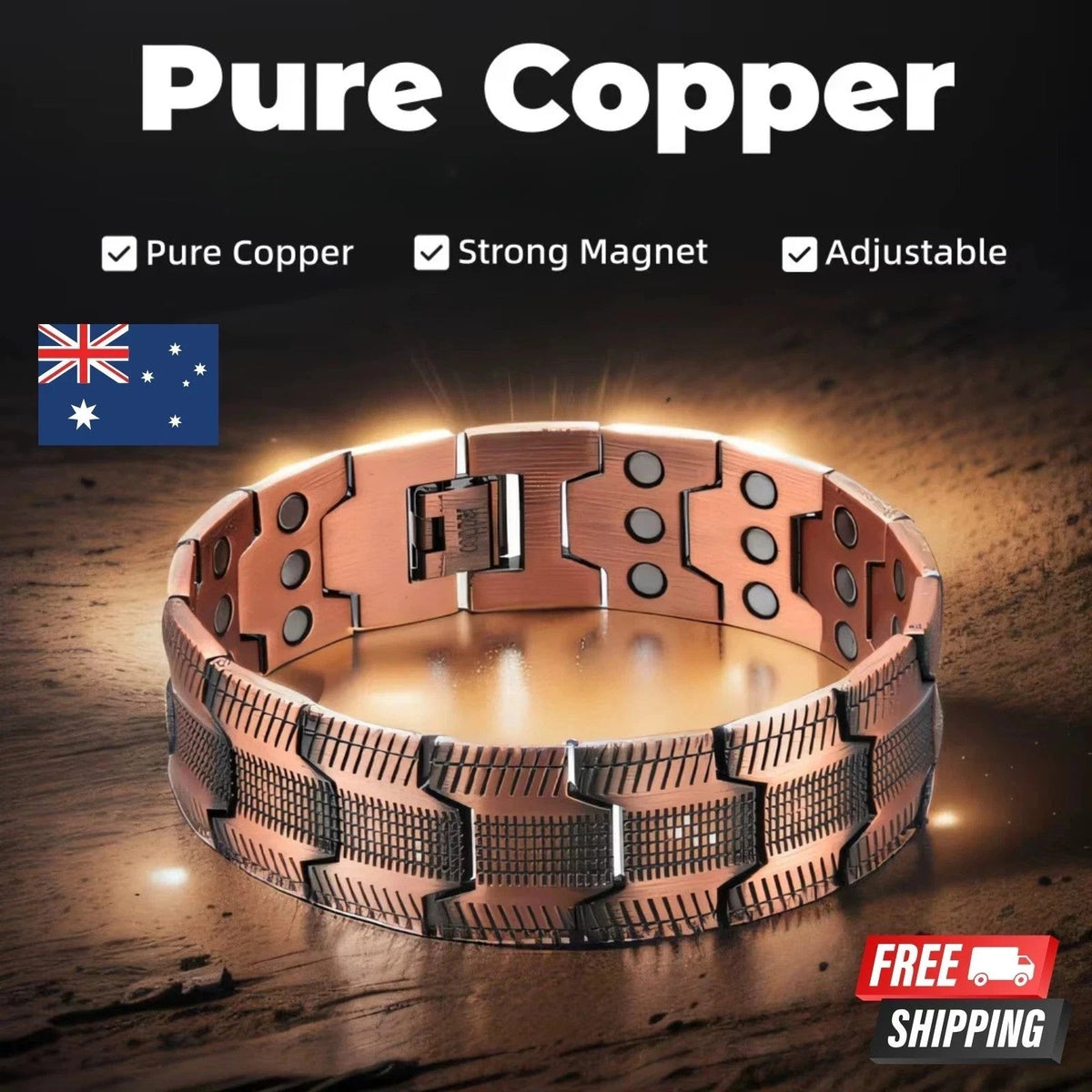 Strength Ultra Magnetic Bracelet for Men Pure Copper Bracelet AUS