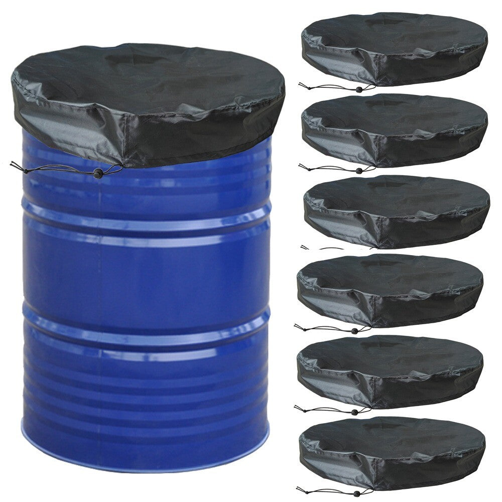 Stretchable Drawstring Drum Cover for 55 Gallon Trash Can