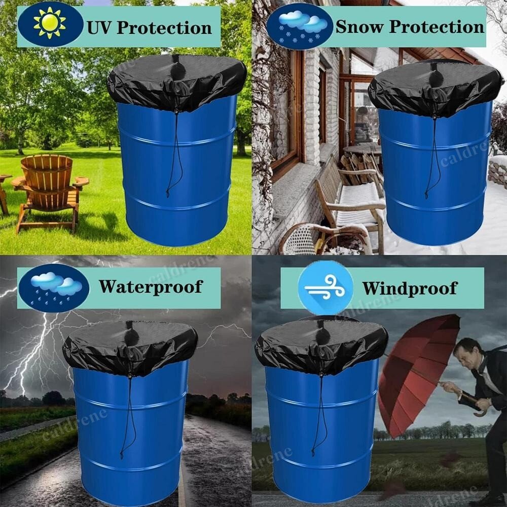Stretchable Drawstring Drum Cover for 55 Gallon Trash Can – view 4