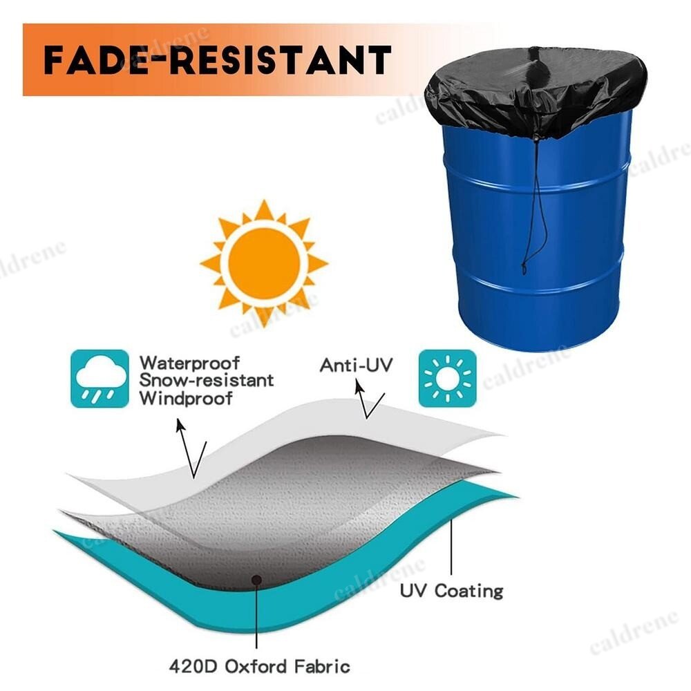 Stretchable Drawstring Drum Cover for 55 Gallon Trash Can – view 6