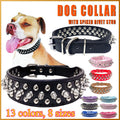 Studded Leather Dog Collar for Small to Large Breeds