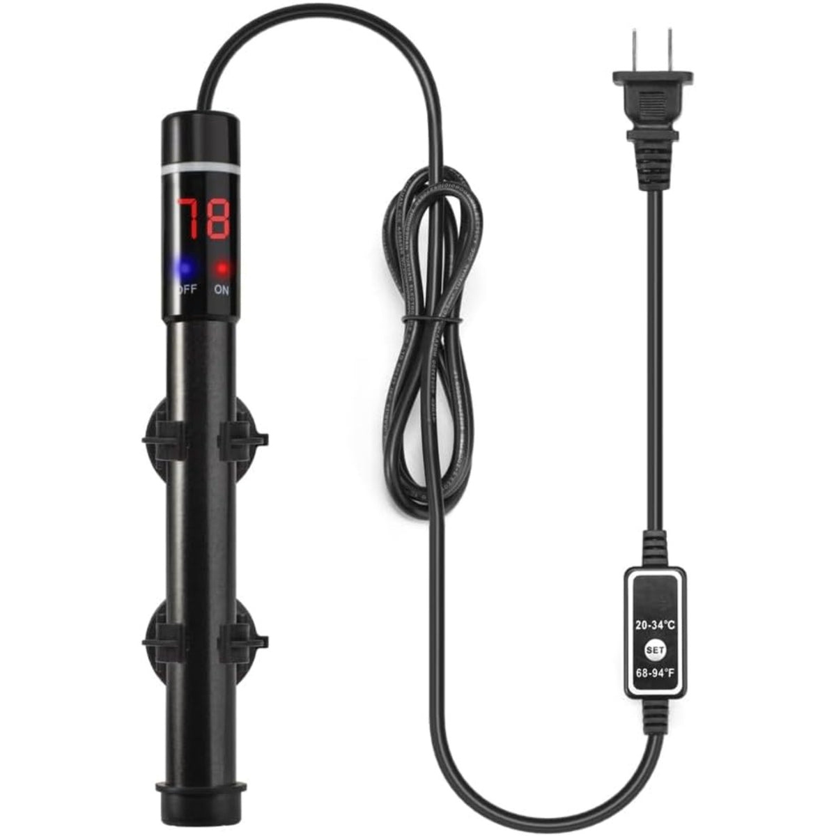 Submersible Aquarium Heater with External Thermostat Display