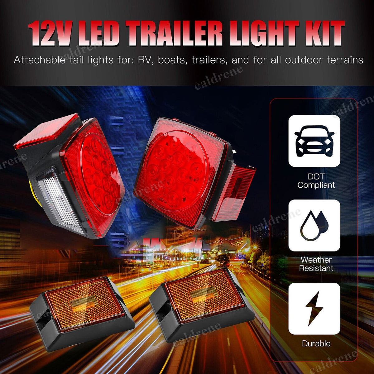 Submersible LED Trailer Tail Light Kit, Waterproof – view 5
