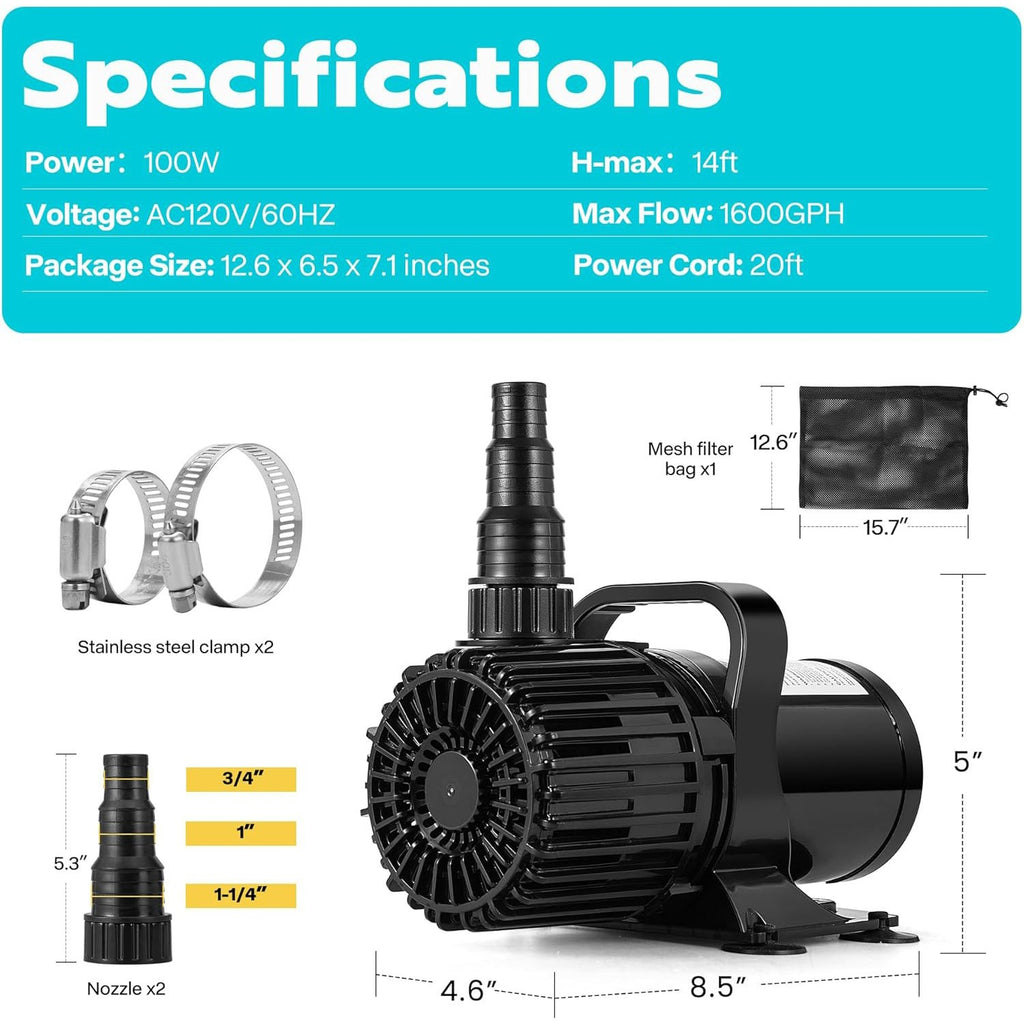 Submersible Pond and Fountain Pump