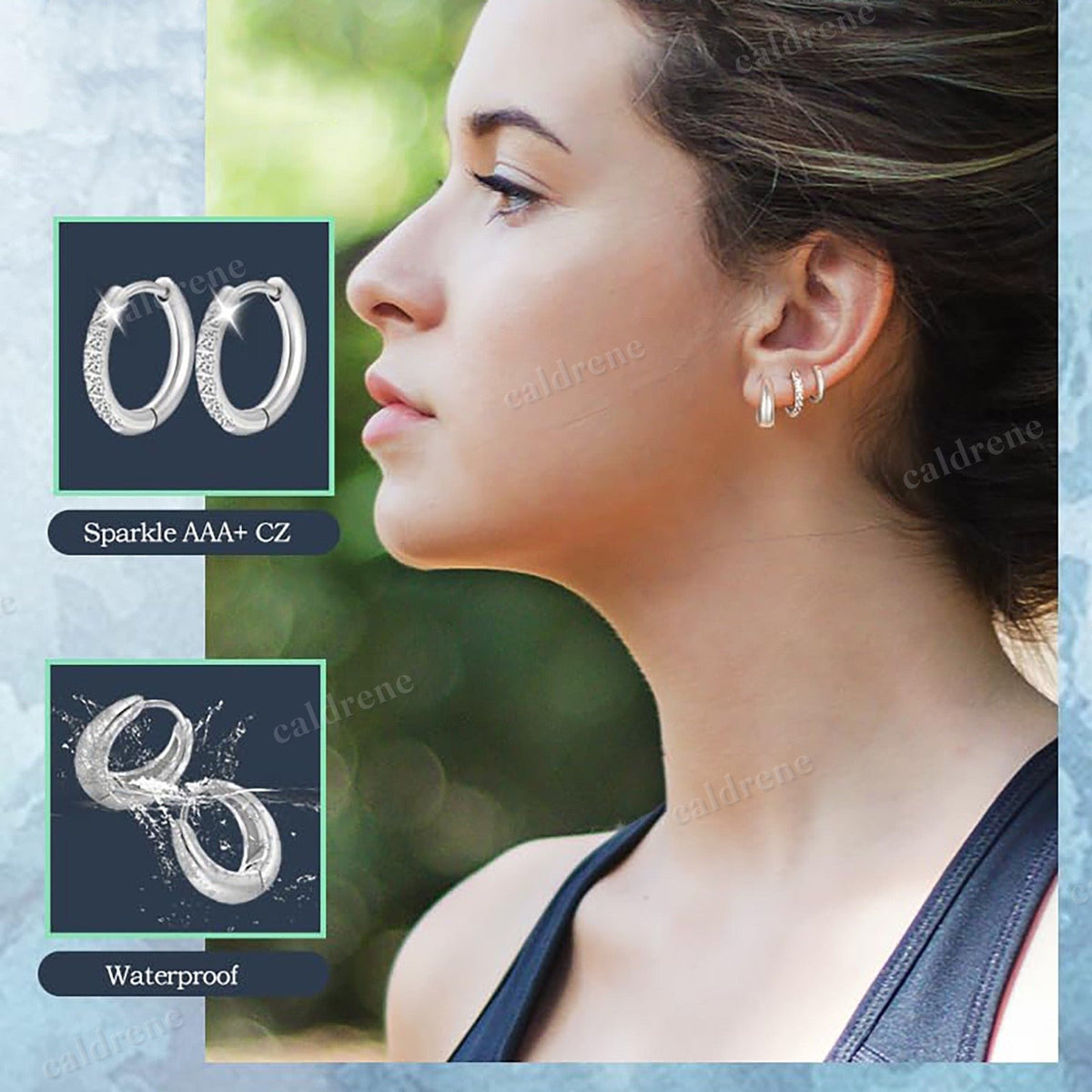 Surgical Steel Huggie Hoop Earrings Set for Multiple Piercings – view 4