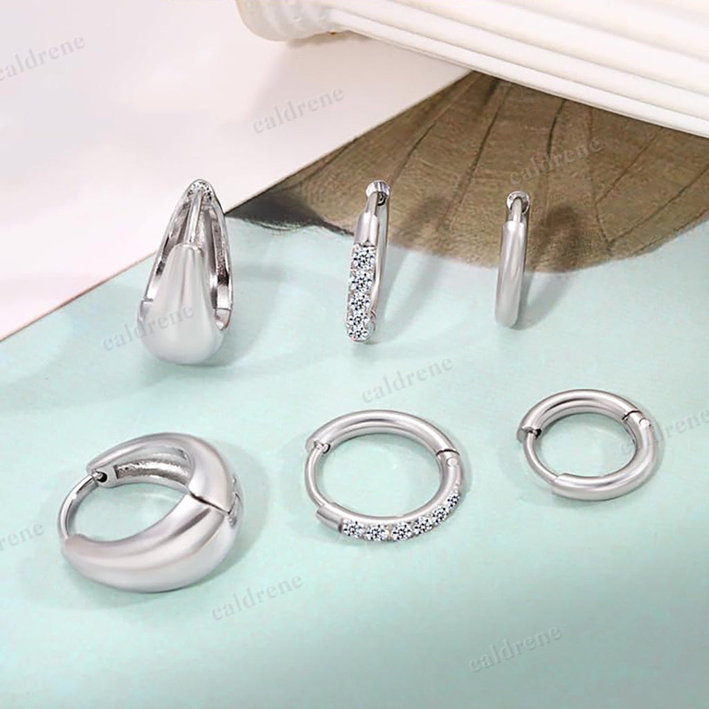 Surgical Steel Huggie Hoop Earrings Set for Multiple Piercings – view 5